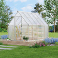6'X9' Aluminum-Framed Polycarbonate Greenhouse, Heavy Duty Polycarbonate Greenhouse with Quick Setup Structure and Roof Vent, Large Enhanced Aluminum Greenhouses Kit for Outdoors