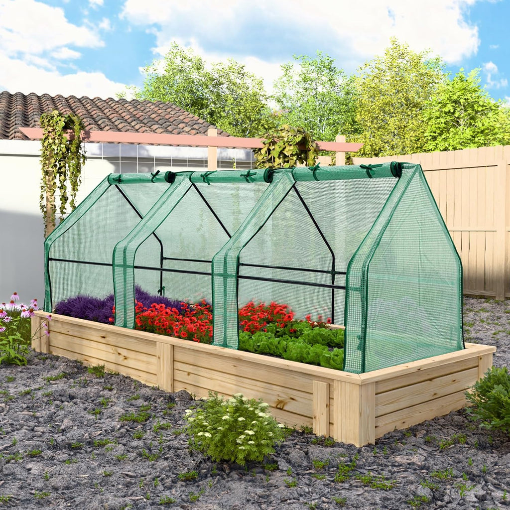 EAGLE PEAK Tunnel Greenhouse Garden Green House with Roll-Up Zipper Doors, Portable 96"x36"x36", Clear/Green PE Cover