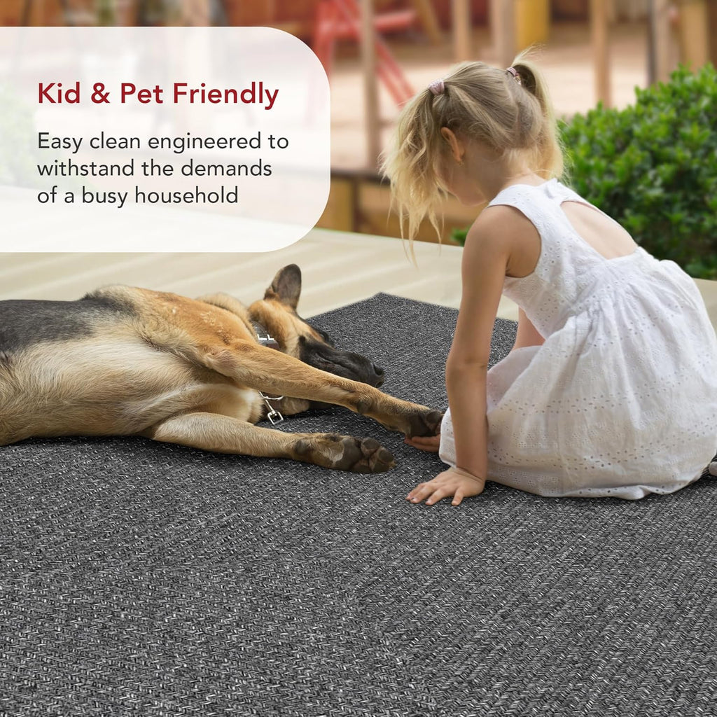 nuLOOM 2' x 8' Solid Hand Braided Indoor/Outdoor Area Rug, Pet-Friendly, High Traffic, Weather Resistant, for Patio, Balcony, Bedroom, Living, Dining Room, Wynn Charcoal