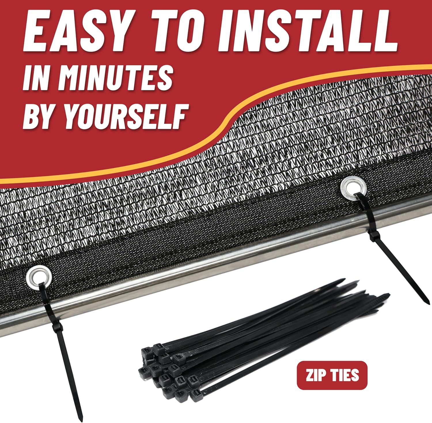 ShadeMart 50% Shade Cloth for Plant, Black 10FT x 48FT Custom Size Outdoor Shade Tarp, Shade Cover with Upgrade Grommets and Zip Ties, Netting Sunblock Net for Vegetables Flower Garden Greenhouse