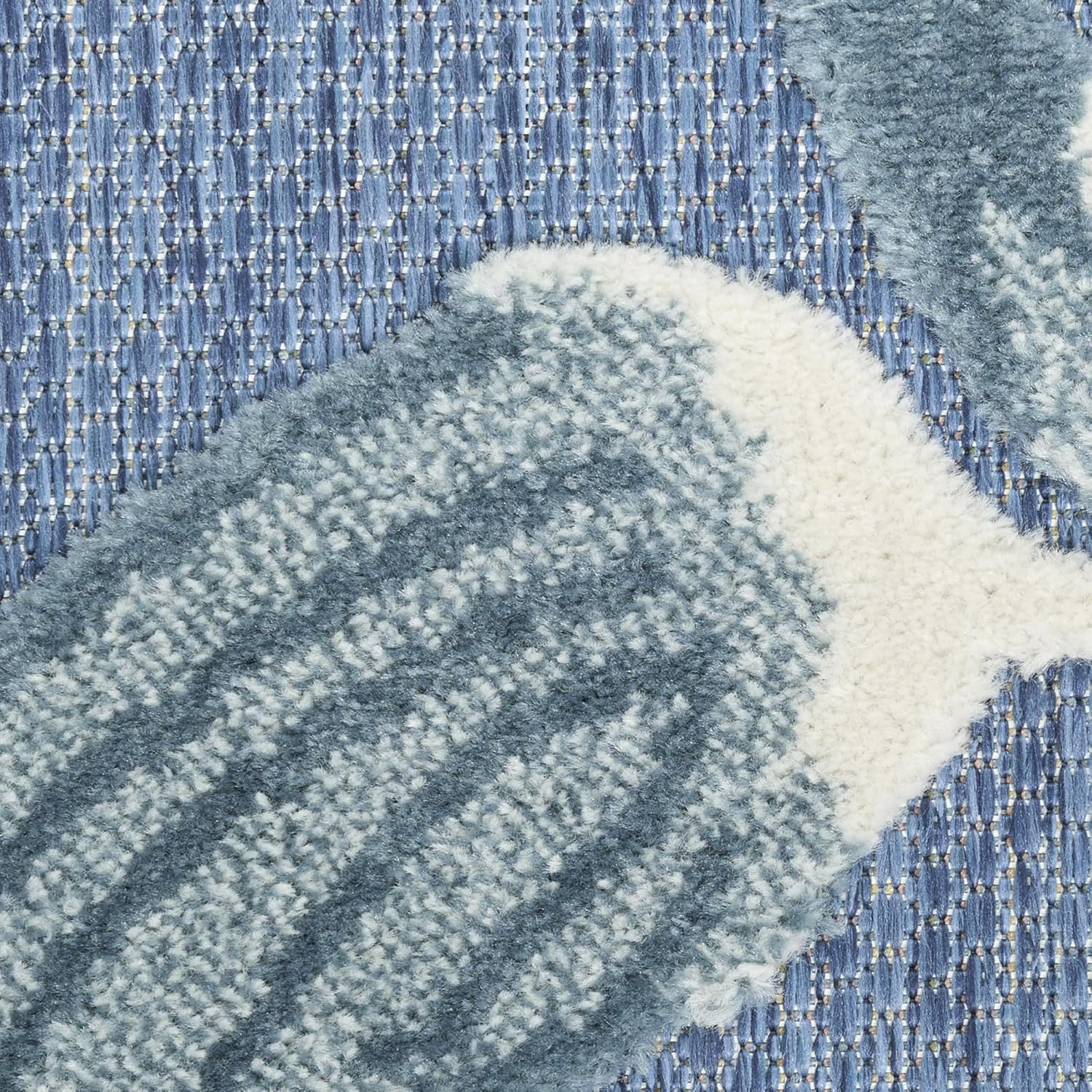 Nourison Aloha Blue 7'10" x 10'6" Area Rug - Easy Clean, Non Shedding, Bed Room, Living Room, Dining Room, Kitchen (8' x 11')