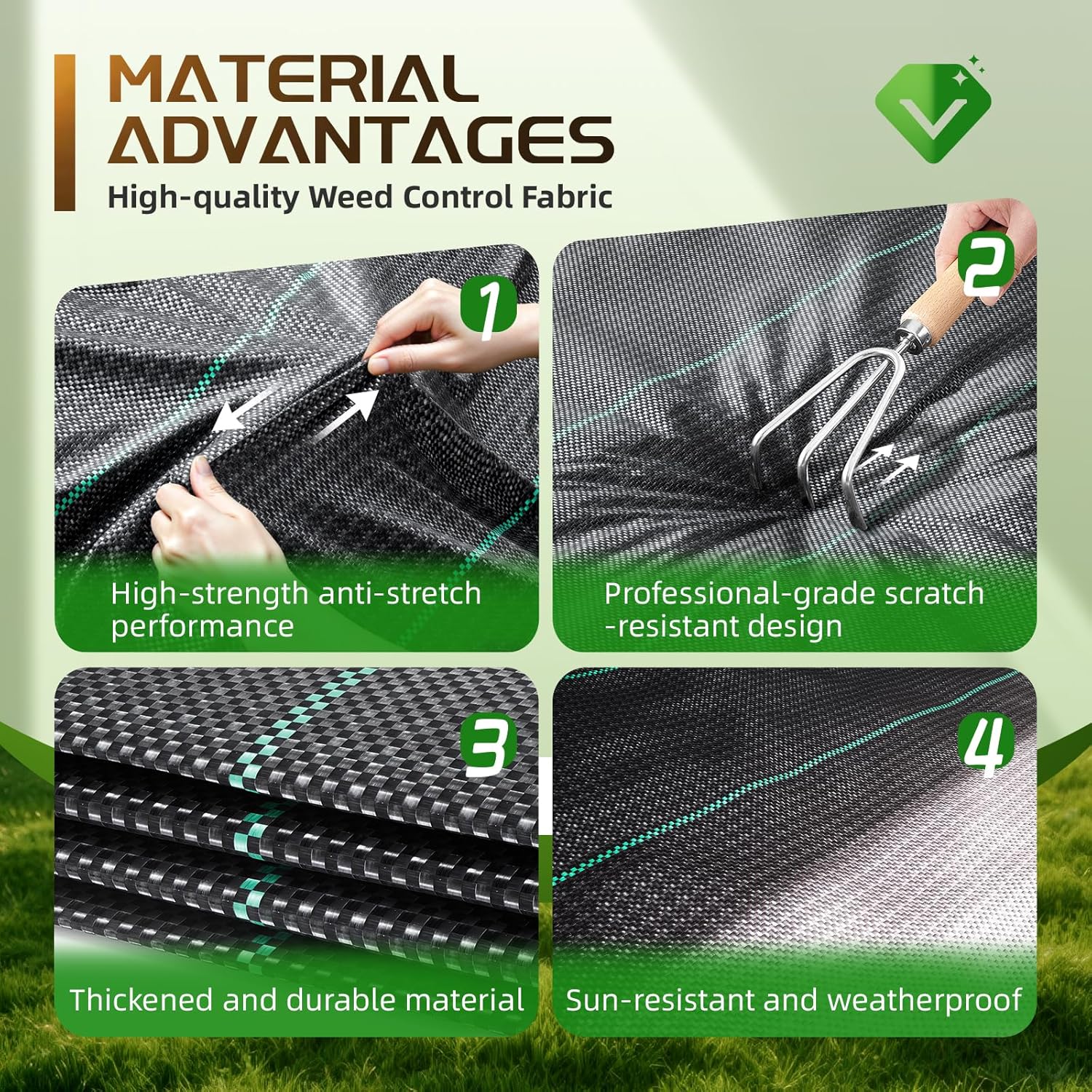 Land Guard 4ft x 300ft Weed Barrier Fabric Heavy Dusty, Ground Cover, Weed Mat, Woven Landscape Fabric for Garden, Lawn and Outdoor Project