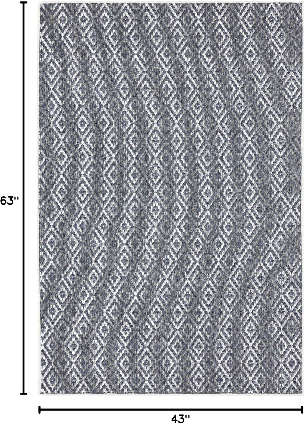 Home Dynamix Tripoli Lydia Modern Indoor/Outdoor Area Rug, Denim/Cream, 3'7"x5'2" Rectangle