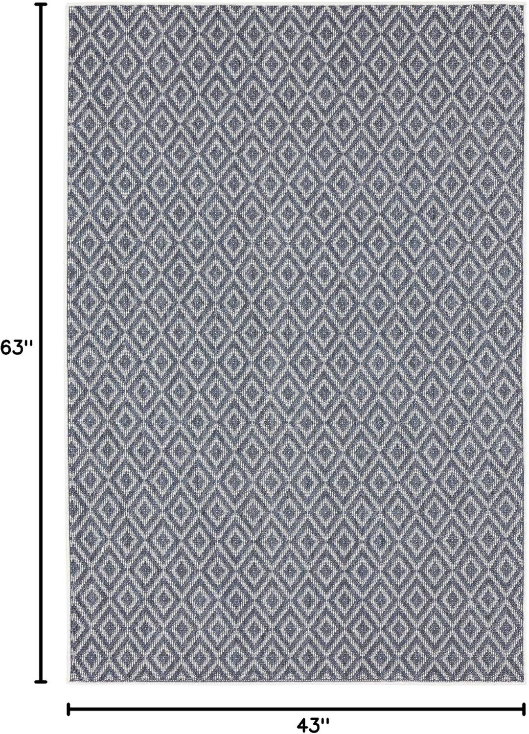 Home Dynamix Tripoli Lydia Modern Indoor/Outdoor Area Rug, Denim/Cream, 3'7"x5'2" Rectangle