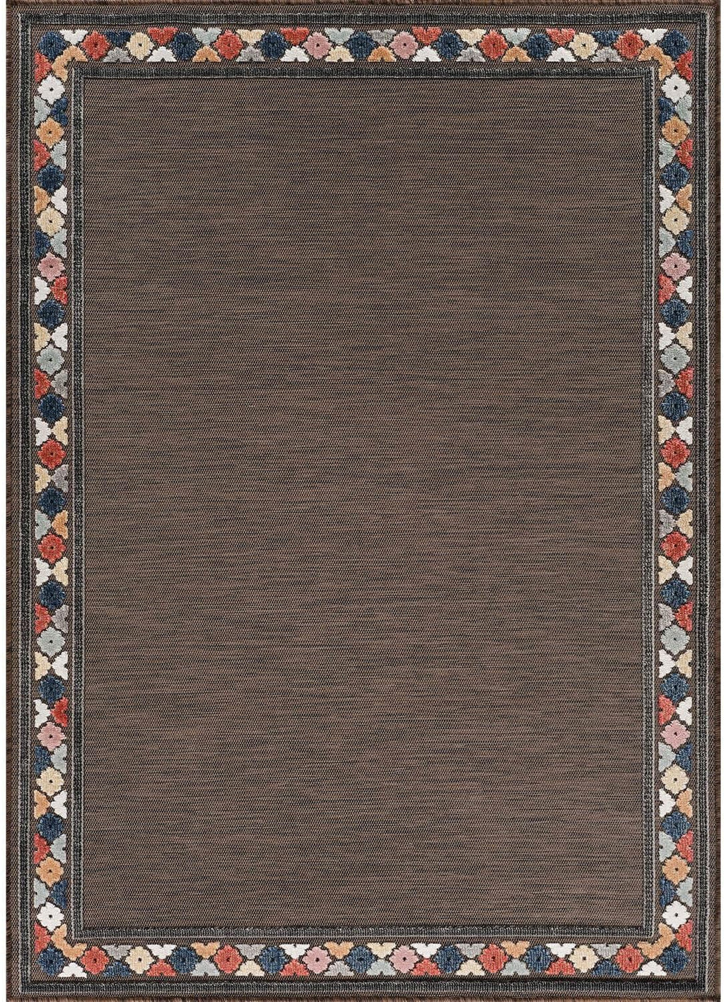 Beverly Rug Outdoor Rug 10x14 Modern Bordered Large Area Rugs for Indoor and Outdoor Patio Easy to Clean Non Shedding Living Room Porch Garden Washable Outside Carpet (10 x 14 Brown)