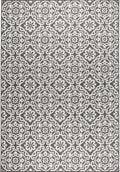 Nicole Miller New York Patio Country Julia Transitional Geometric Indoor/Outdoor Area Rug, Black/Grey, 6'6"x9'2"
