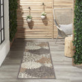 Nourison Aloha Indoor/Outdoor Area Rug 2' x 6', Natural, Runner Tropical Botanical Easy-Cleaning Non Shedding Bed Room Living Room Dining Room Deck Backyard Patio