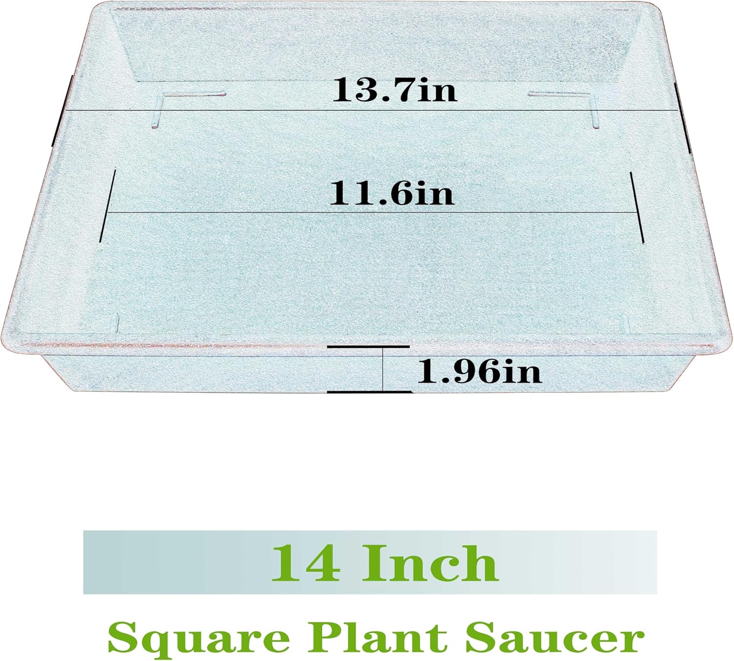 Square Plant Saucer 14 Inch 5 Pack，Plant Stand Plant Trays for Pots Heavy Duty Plastic Plant Saucers for Indoors Outdoors, Flower Pot No Holes Plant Lover Gardening Gifts