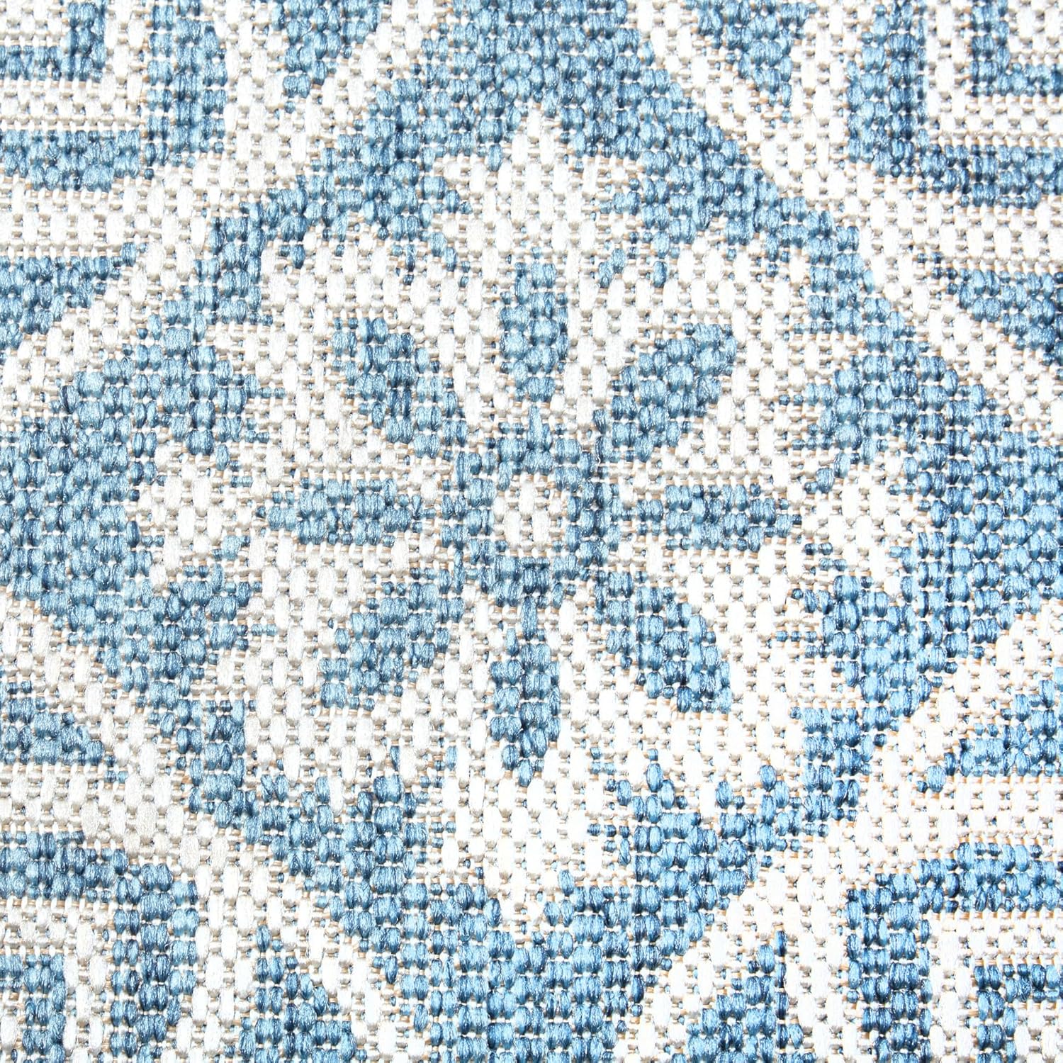 Nicole Miller New York Patio Country Julia Transitional Geometric Indoor/Outdoor Area Rug, Blue/Grey, 3'11"x5'2"