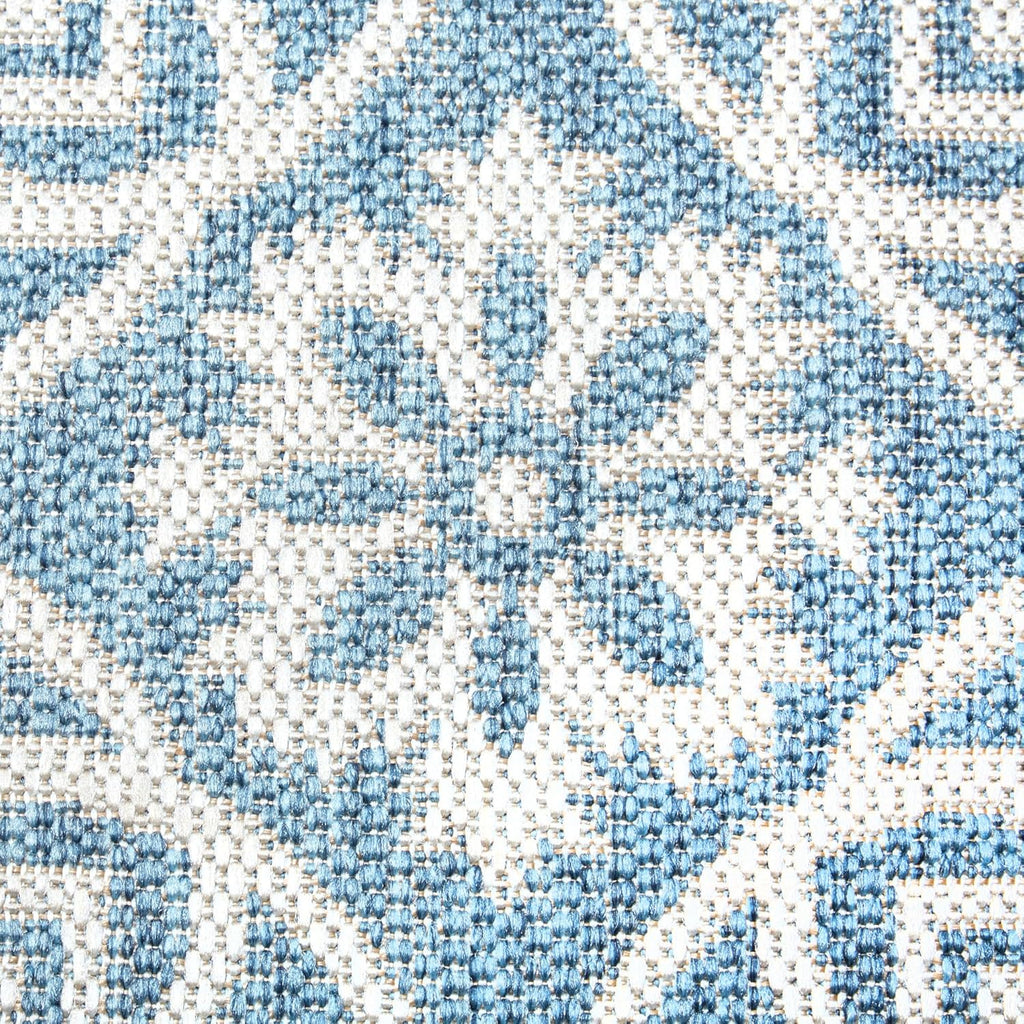 Nicole Miller New York Patio Country Julia Transitional Geometric Indoor/Outdoor Area Rug, Blue/Grey, 9'2"x12'5"