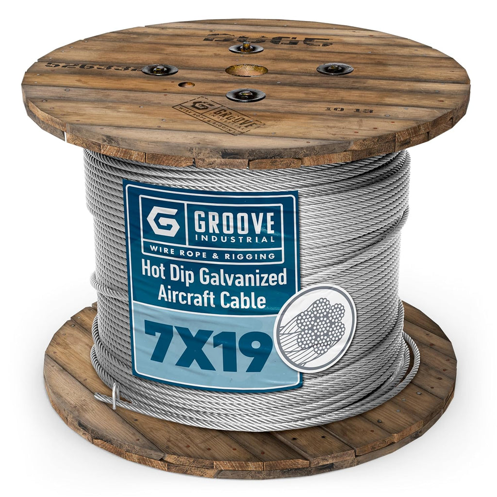 3/8’’ 7x19 Hot Dip Galvanized Aircraft Cable – Steel Wire Rope - 1500 Feet