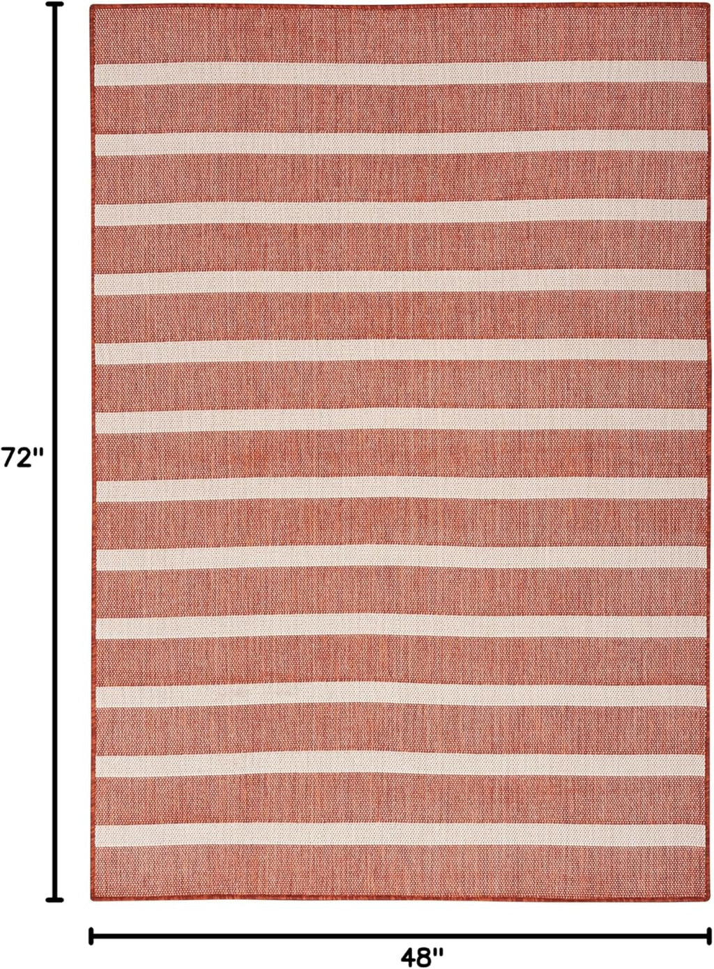 Nourison Home Positano Indoor/Outdoor Terracotta 4' x 6' Area Rug, Easy Cleaning, Non Shedding, Bed Room, Living Room, Dining Room, Deck, Backyard, Patio (4x6)