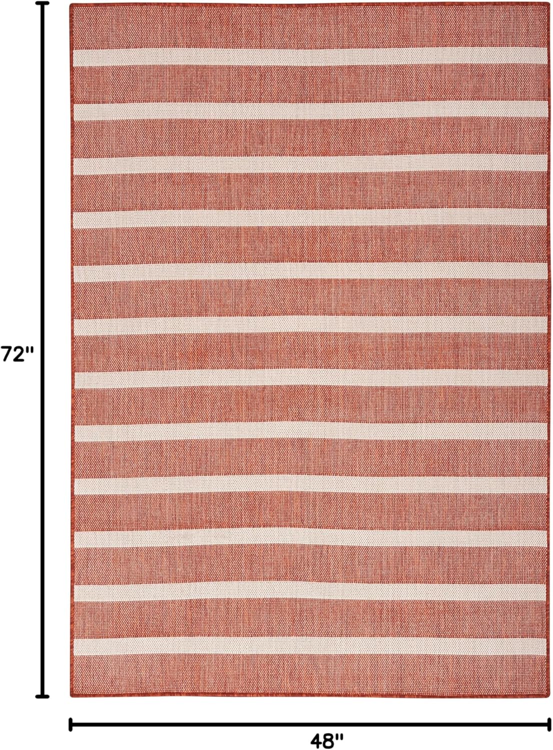 Nourison Home Positano Indoor/Outdoor Terracotta 4' x 6' Area Rug, Easy Cleaning, Non Shedding, Bed Room, Living Room, Dining Room, Deck, Backyard, Patio (4x6)