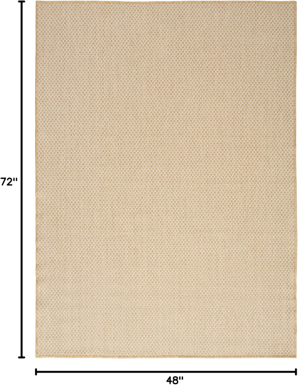 Nourison Home Courtyard Natural 4' x 6' Area Rug - Easy Clean, Non Shedding, Bed Room, Living Room, Dining Room, Kitchen (4' x 6')