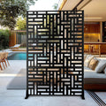 Outdoor Privacy Screen,72" H×47" W Metal Privacy Screen, Freestanding Privacy Fence Panels for Patio