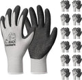 toolant Crinkle Latex Work Gloves Bulk, Rubber Coated Safety Work Gloves for Men and Women, 12 Pairs for Construction, Gardening, Warehouse (Gray, XXL)
