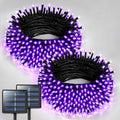 JMEXSUSS 2 Pack Purple Solar Halloween Lights, Total 400 LED 151FT Purple Halloween Lights Outdoor Waterproof, 8 Modes Solar Christmas Light for Outside Patio Yard Tree Decorations