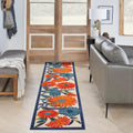 Nourison Home Aloha 6' Runner Multicolor Fabric Contemporary Area Rug (6' Runner)