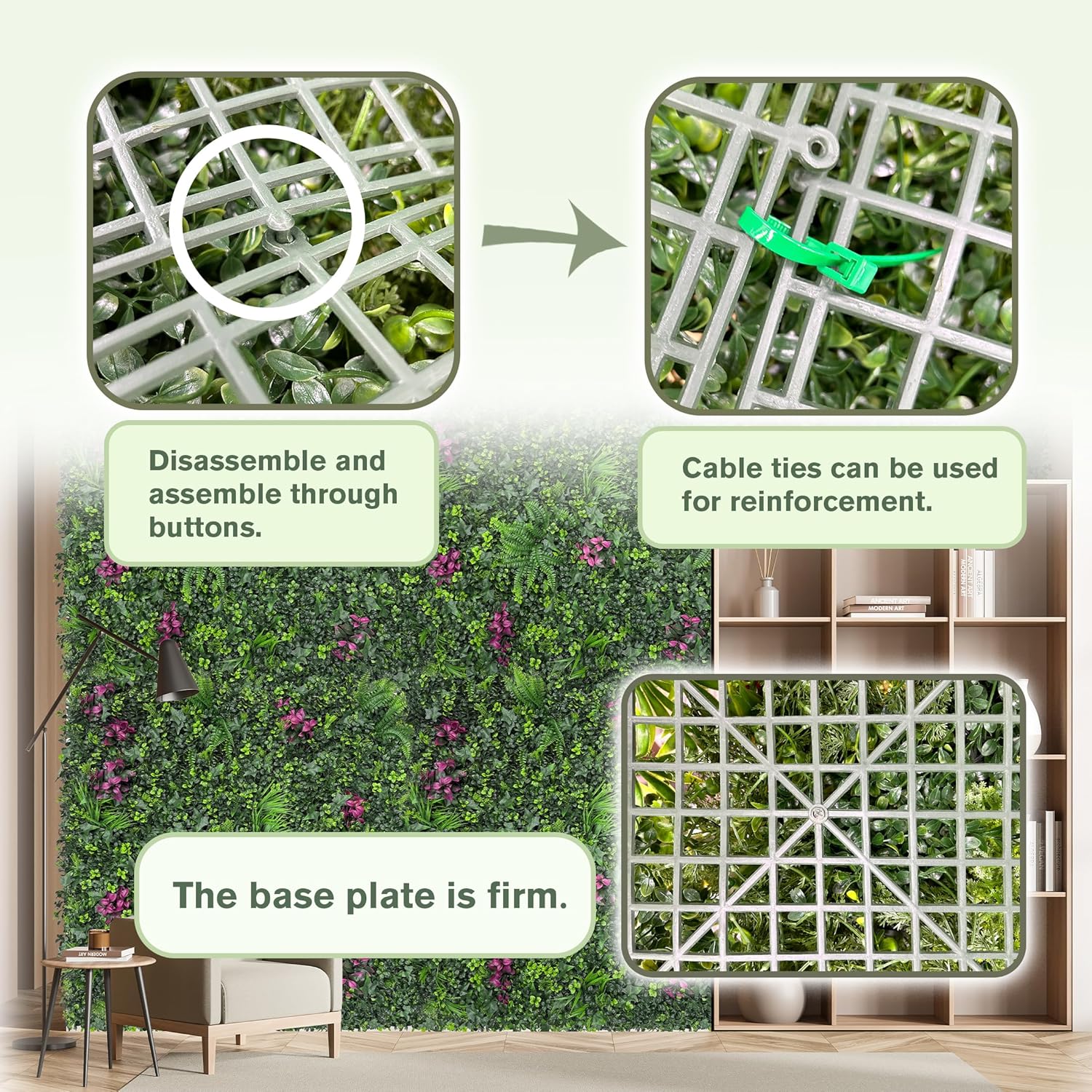 Greenery Grass Wall Boxwood Plant Roll: 48"x128"(43 SQFT) with UV Resistant Green Leaves Faux for Interior Wall, Greenery Backdrop,Garden and Indoor Outdoor Wall Panel Covering Privacy