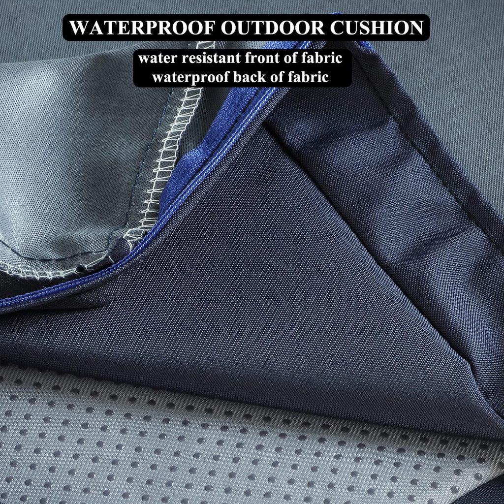 Patio Chair Cushions Set of 2 Non Slip Bottom Chair Pad with Ties Waterproof Square Outdoor Seat Cushion Replacement for Garden Swing Furniture 20x20 Inch, Navy Blue