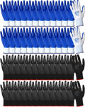 Nuogo 48 Pairs Gardening Gloves for Men Women Rubber Coated Safety Work Gloves Bulk for Gardening Construction Work