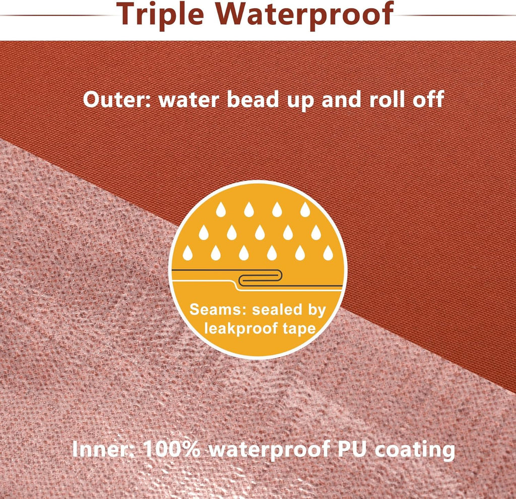 Favoyard Patio Chair Cushions 19 x 19 x 3 Inch Waterproof Outdoor Seat Cushions for Patio Furniture 3-Year Color Fastness Garden Sofa Couch Chair Pads with Handle & Adjustable Straps Set of 2, Spice