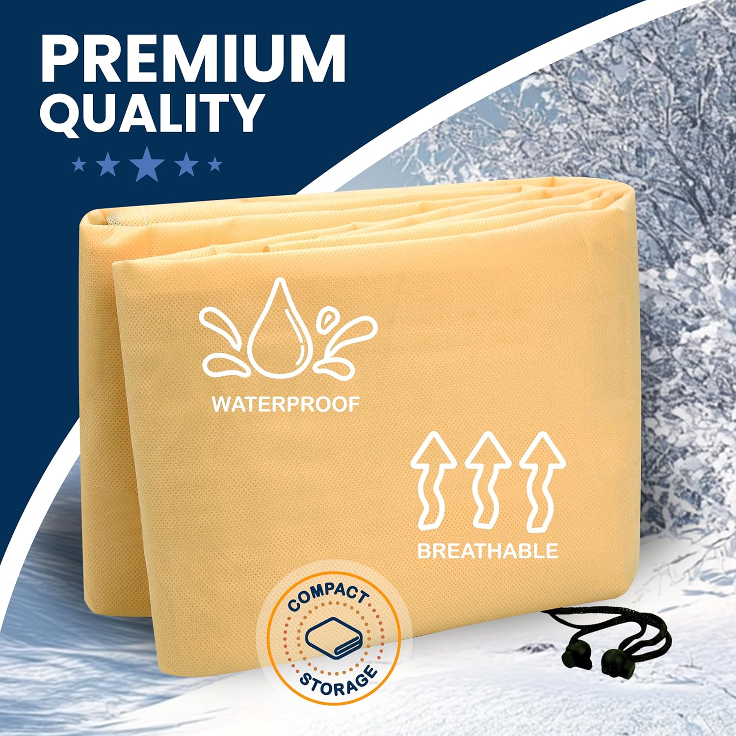 SCRUBIT Plant Covers Freeze Protection, 60 x 70 in. Frost Cloths for Outdoor Plants Fruit Trees & Shrubs with Zipper and Drawstring, Thick Winter Plant Covers - 2 Pack Tree Frost Blankets