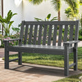 YITAHOME Garden Bench, All Weather Outdoor Bench for 2-3 Persons, Fade/Rot Resistance Patio Benches for Park, Porch, Patio & Backyard (Grey)