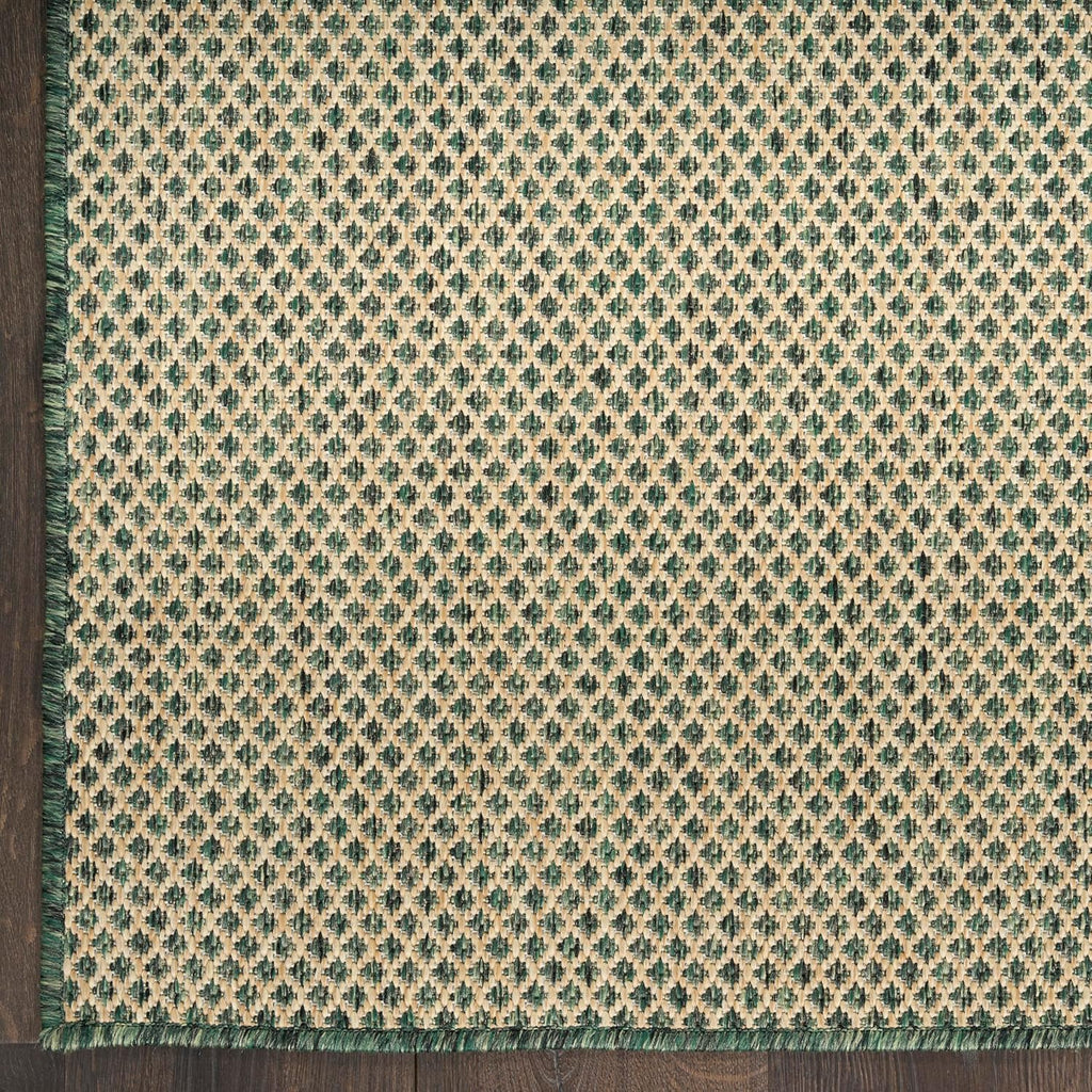 Nourison Home Courtyard Green 2' x 6' Area Rug - Easy Clean, Non Shedding, Bed Room, Living Room, Dining Room, Kitchen (6' Runner)