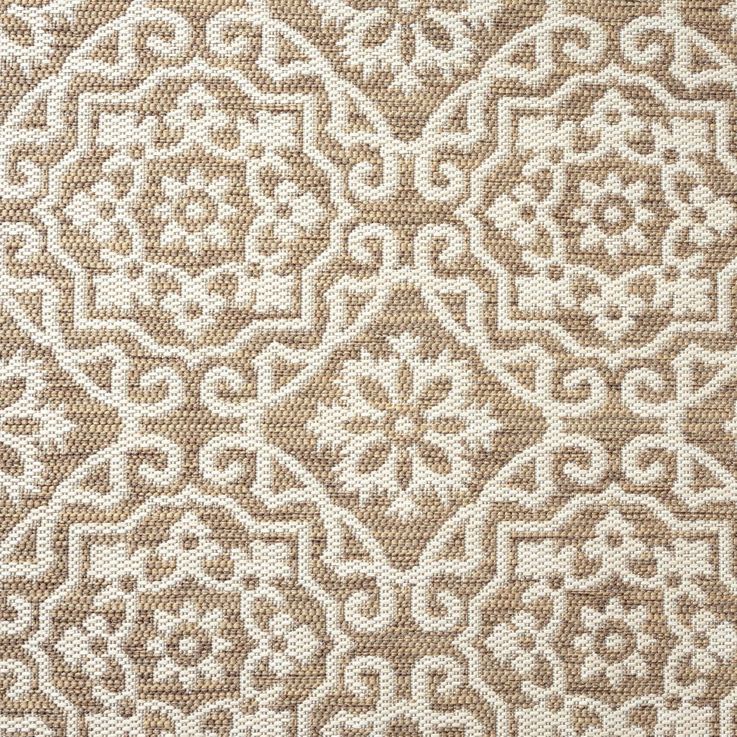 Nicole Miller New York Patio Country Julia Transitional Geometric Indoor/Outdoor Area Rug, Brown/Beige, 7'9"x10'2"