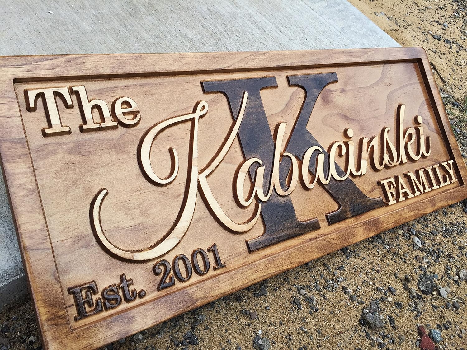 Personalized Family Name Sign Personalized Wedding Gifts Wall Art Rustic Home Decor Custom Carved Wooden Signs Couples 5 Year Anniversary