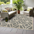Rugshop Contemporary Geometric Indoor/Outdoor Square Rug 6' 6" Blue