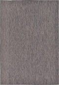 Unique Loom Collection Casual Transitional Solid Heathered Indoor/Outdoor Flatweave Area Rug (7' 1" x 10' Rectangle, Black/Ivory)