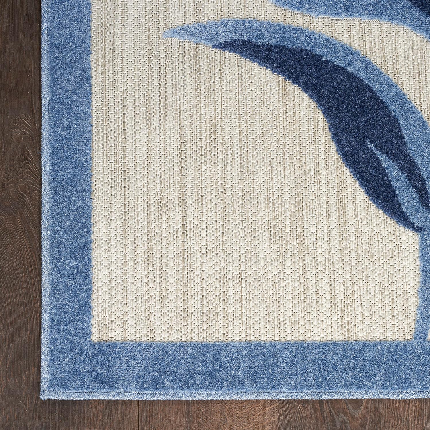 Nourison Home Aloha 3' x 4' Blue Gray Fabric Contemporary Area Rug (3' x 4')