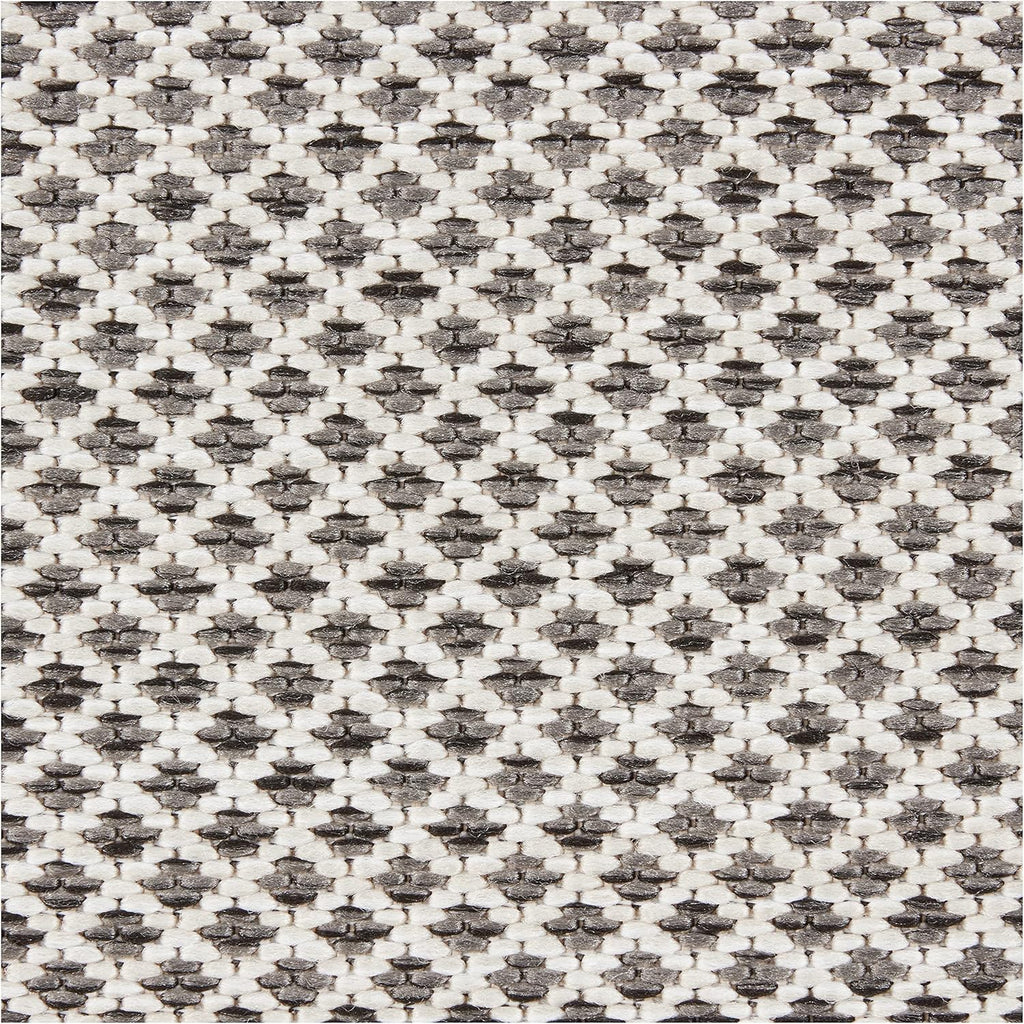 Nourison Courtyard Indoor/Outdoor Ivory Charcoal 3' x 5' Area Rug, Geometric, Easy Cleaning, Non Shedding, Bed Room, Living Room, Dining Room, Deck, Patio, Backyard (3x5)