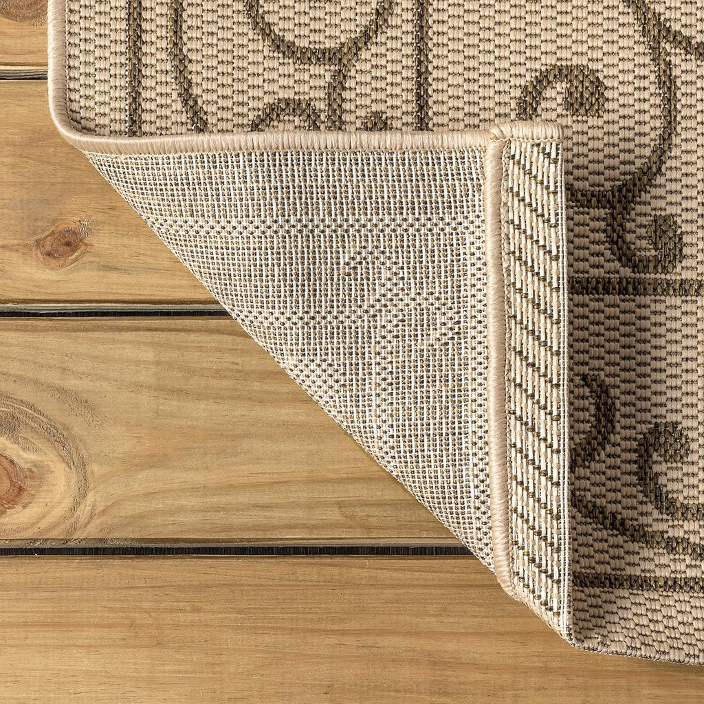 JONATHAN Y SMB106A-5TGN Charleston Vintage Filigree Textured Weave Beige/Brown 5' Octagon Indoor/Outdoor Area Rug, Non-Shedding, Stain Resistant,Fade Resistant, Easy-Cleaning for Backyard Patio, Porch