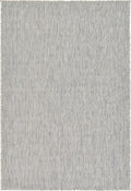 Unique Loom Collection Casual Transitional Solid Heathered Indoor/Outdoor Flatweave Area Rug (4' 1" x 6' 1" Rectangle, Light Gray/Ivory)