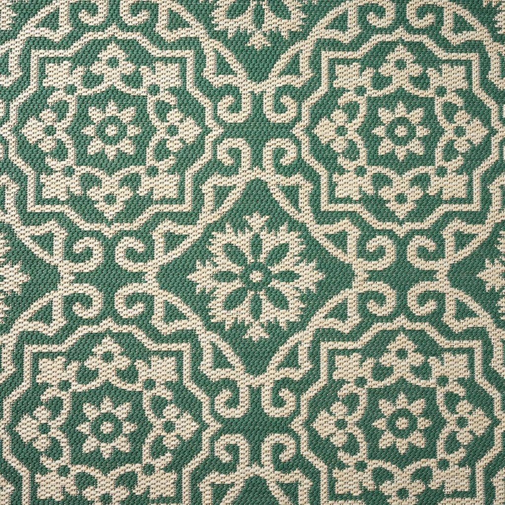 Nicole Miller New York Patio Country Julia Transitional Geometric Indoor/Outdoor Area Rug, Green/Beige, 5'2"x7'2"