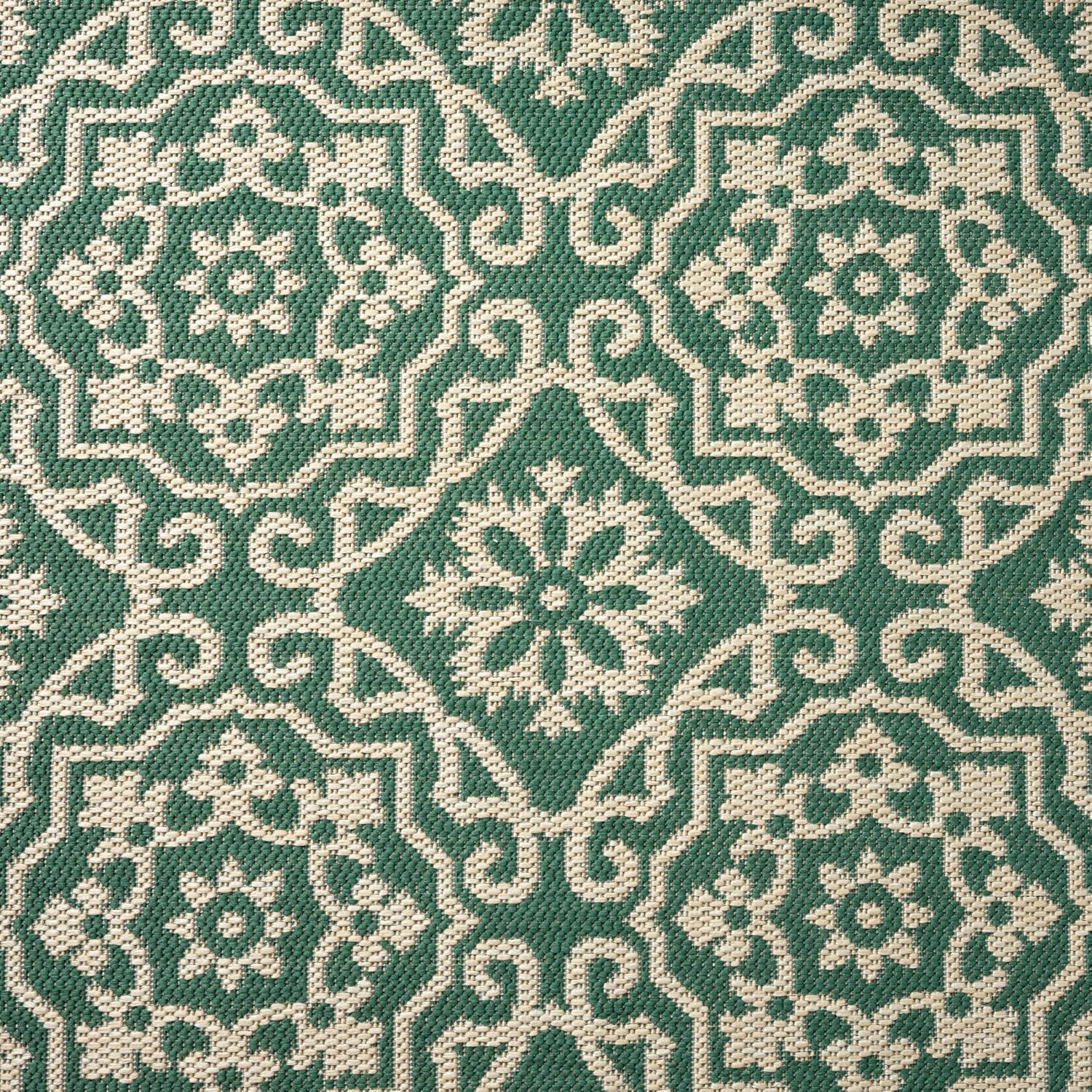 Nicole Miller New York Patio Country Julia Transitional Geometric Indoor/Outdoor Area Rug, Green/Beige, 6'6"x9'2"