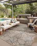 Loloi Dawn Collection Indoor/Outdoor DAW-05 Taupe 7'-8" x 7'-8" Round Area Rug